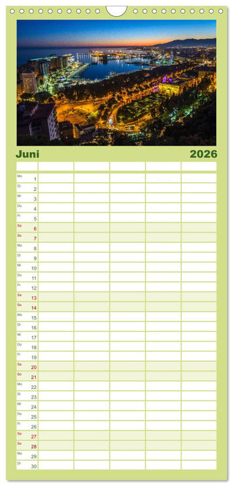 Málaga - Eine Perle in Andalusien. (CALVENDO Familienplaner 2026)