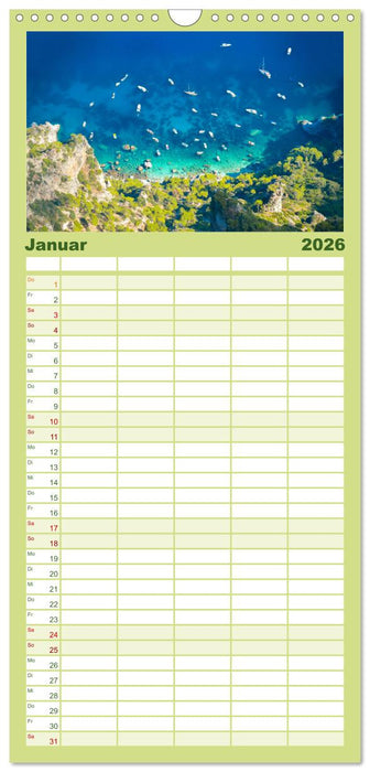 Capri - Im Golf von Neapel. (CALVENDO Familienplaner 2026)