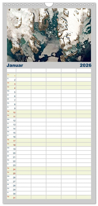 Die Erde aus dem All (CALVENDO Familienplaner 2026)