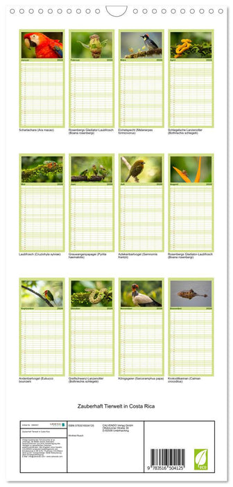 Zauberhaft Tierwelt in Costa Rica (CALVENDO Familienplaner 2026)
