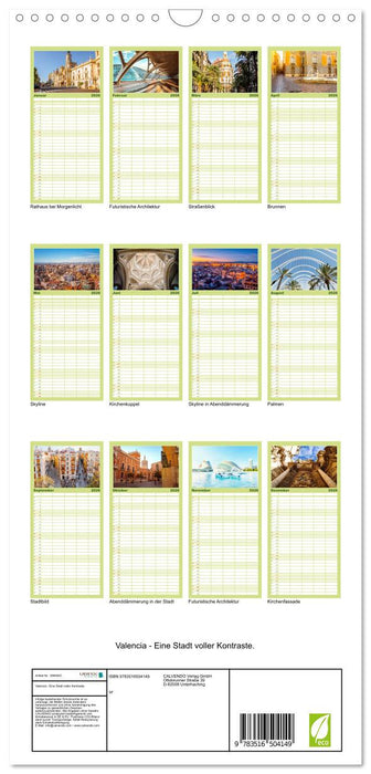 Valencia - Eine Stadt voller Kontraste. (CALVENDO Familienplaner 2026)