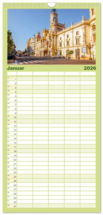 Valencia - Eine Stadt voller Kontraste. (CALVENDO Familienplaner 2026)