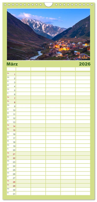 Georgien - Einmalige Landschaften (CALVENDO Familienplaner 2026)