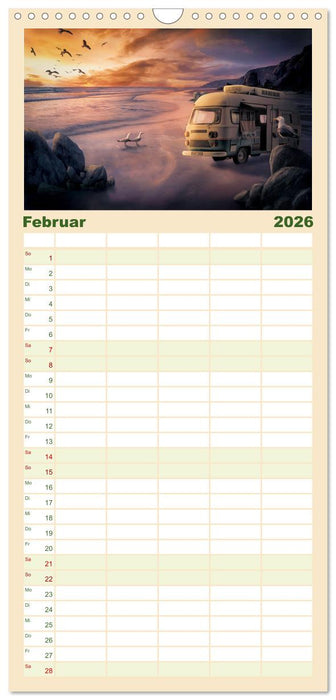 Camping macht glücklich! (CALVENDO Familienplaner 2026)