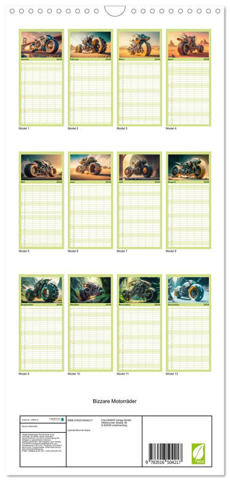 Bizzare Motorräder (CALVENDO Familienplaner 2026)
