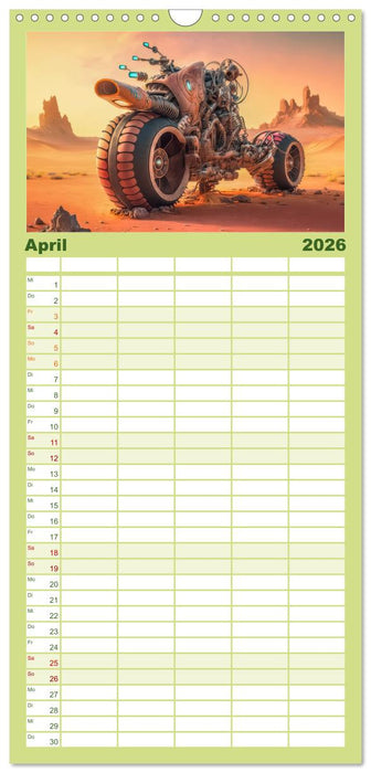 Bizzare Motorräder (CALVENDO Familienplaner 2026)