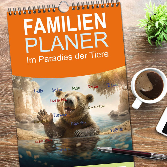 Im Paradies der Tiere (CALVENDO Familienplaner 2026)