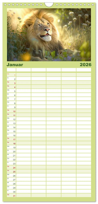 Im Paradies der Tiere (CALVENDO Familienplaner 2026)