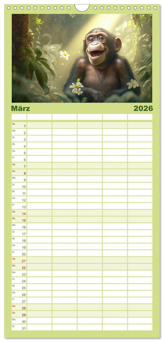 Im Paradies der Tiere (CALVENDO Familienplaner 2026)