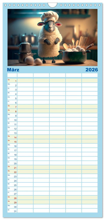 Die Schafe sind los Wollige Aussichten (CALVENDO Familienplaner 2026)