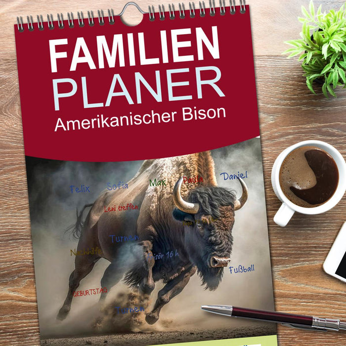 Amerikanischer Bison (CALVENDO Familienplaner 2026)