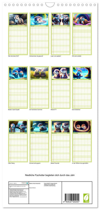 Niedliche Fischotter begleiten dich durch das Jahr (CALVENDO Familienplaner 2026)