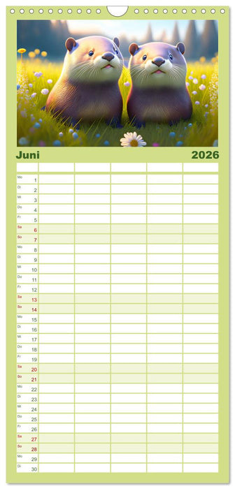Niedliche Fischotter begleiten dich durch das Jahr (CALVENDO Familienplaner 2026)