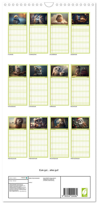 Eule gut... alles gut! (CALVENDO Familienplaner 2026)