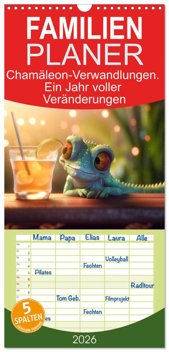 Chamäleon-Verwandlungen. Ein Jahr voller Veränderungen (CALVENDO Familienplaner 2026)