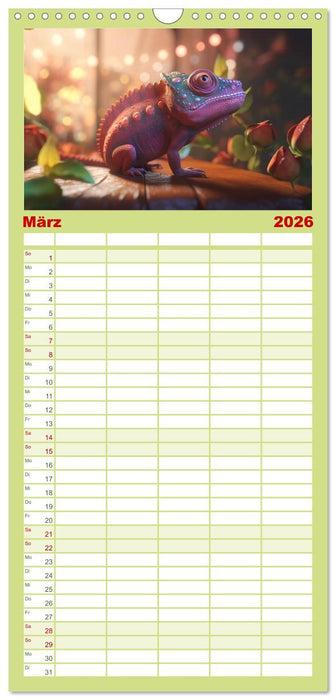 Chamäleon-Verwandlungen. Ein Jahr voller Veränderungen (CALVENDO Familienplaner 2026)