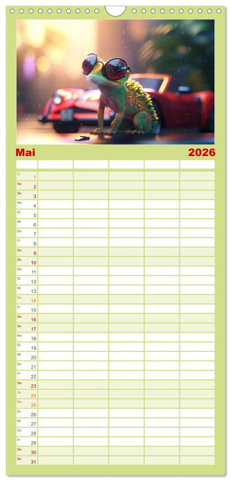 Chamäleon-Verwandlungen. Ein Jahr voller Veränderungen (CALVENDO Familienplaner 2026)