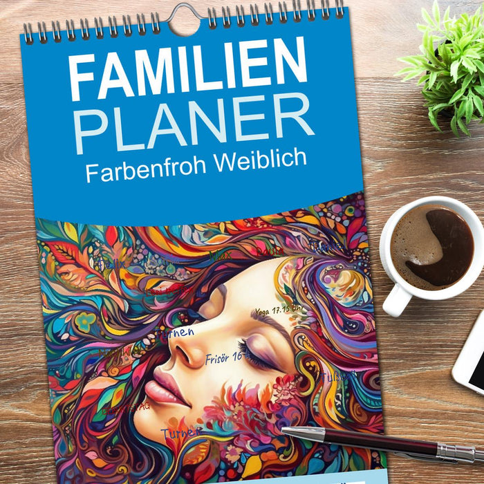 Farbenfroh Weiblich (CALVENDO Familienplaner 2026)