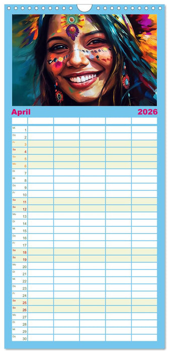 Farbenfroh Weiblich (CALVENDO Familienplaner 2026)