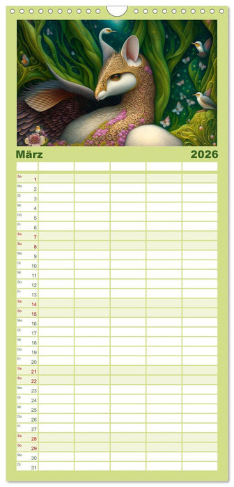 Märchenhafte Wesen - Im Land der Fabeltiere (CALVENDO Familienplaner 2026)