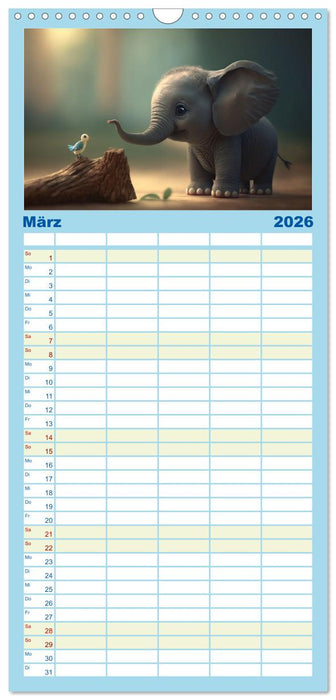 Die lustigen Dickhäuter. Ein Kalender für gute Laune (CALVENDO Familienplaner 2026)