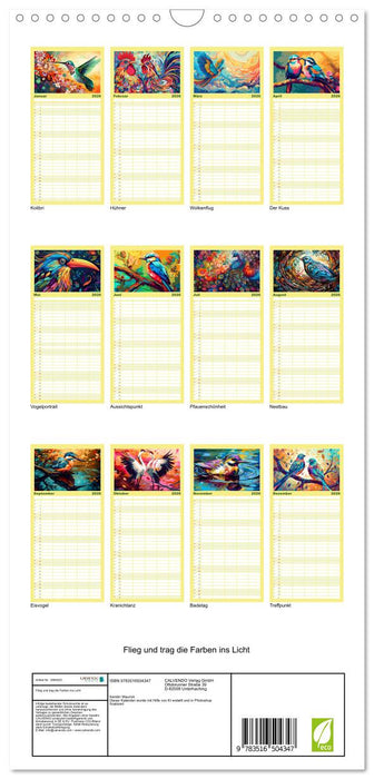 Flieg und trag die Farben ins Licht (CALVENDO Familienplaner 2026)
