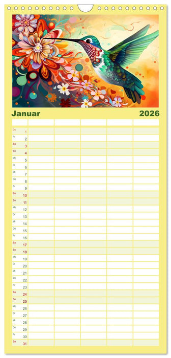 Flieg und trag die Farben ins Licht (CALVENDO Familienplaner 2026)