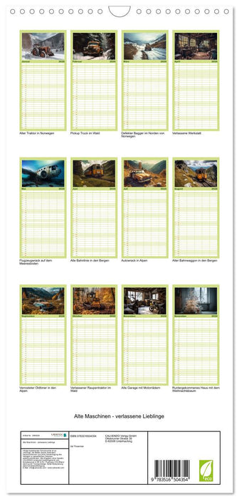 Alte Maschinen - verlassene Lieblinge (CALVENDO Familienplaner 2026)