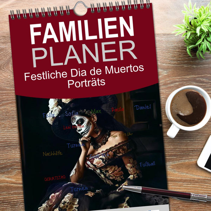 Festliche Dia de Muertos Porträts (CALVENDO Familienplaner 2026)