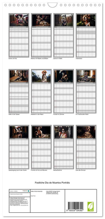 Festliche Dia de Muertos Porträts (CALVENDO Familienplaner 2026)