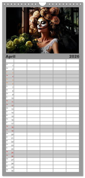 Festliche Dia de Muertos Porträts (CALVENDO Familienplaner 2026)