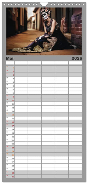 Festliche Dia de Muertos Porträts (CALVENDO Familienplaner 2026)