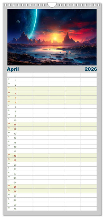 Nächster Halt Andromeda (CALVENDO Familienplaner 2026)