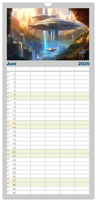 Nächster Halt Andromeda (CALVENDO Familienplaner 2026)
