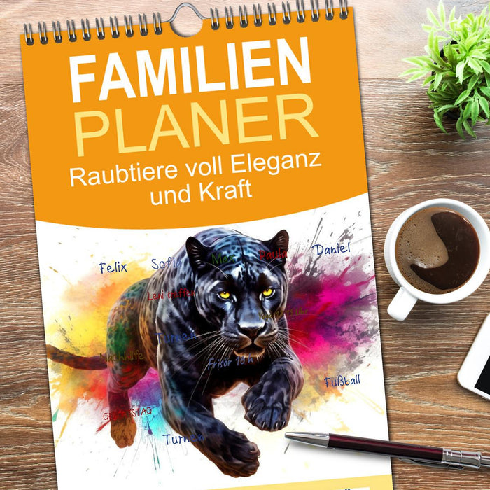 Raubtiere voll Eleganz und Kraft (CALVENDO Familienplaner 2026)