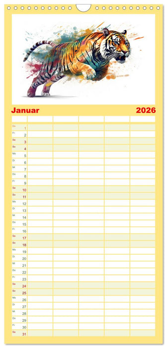 Raubtiere voll Eleganz und Kraft (CALVENDO Familienplaner 2026)