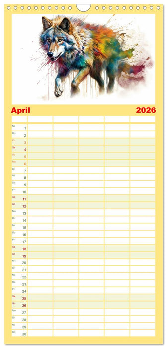 Raubtiere voll Eleganz und Kraft (CALVENDO Familienplaner 2026)