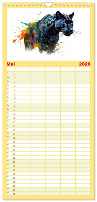 Raubtiere voll Eleganz und Kraft (CALVENDO Familienplaner 2026)