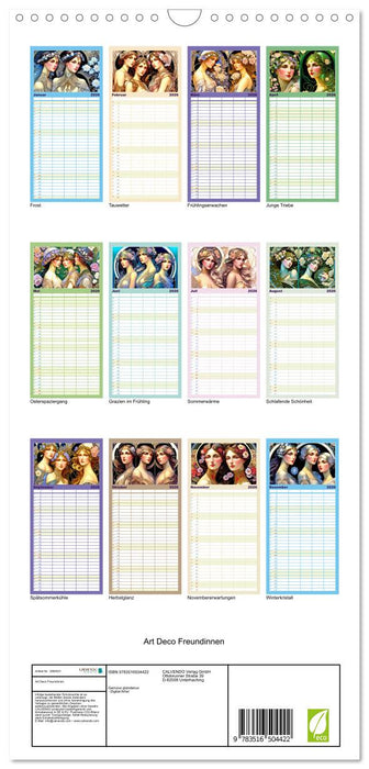 Art Deco Freundinnen (CALVENDO Familienplaner 2026)
