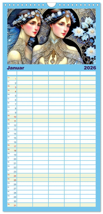 Art Deco Freundinnen (CALVENDO Familienplaner 2026)