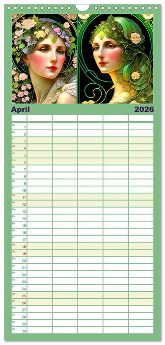 Art Deco Freundinnen (CALVENDO Familienplaner 2026)