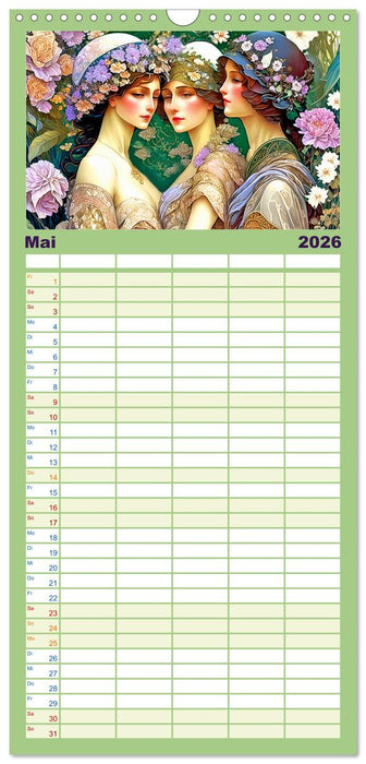 Art Deco Freundinnen (CALVENDO Familienplaner 2026)