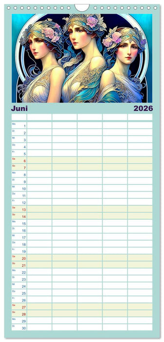 Art Deco Freundinnen (CALVENDO Familienplaner 2026)