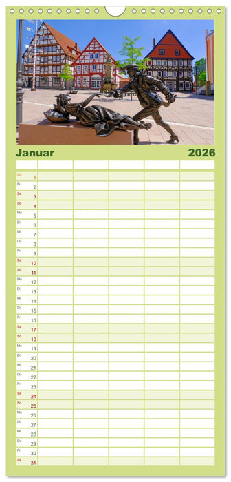 Hofgeismar - Dornröschenstadt und Fachwerkhäuser (CALVENDO Familienplaner 2026)