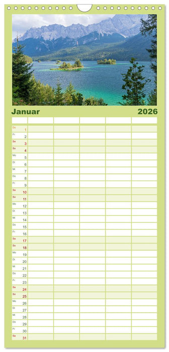 Malerische Seen in Bayern (CALVENDO Familienplaner 2026)
