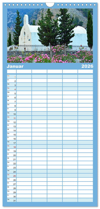 Kreta - Insel der Kapellen (CALVENDO Familienplaner 2026)