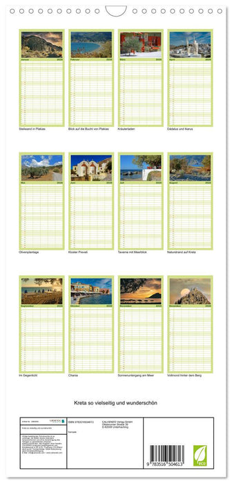Kreta so vielseitig und wunderschön (CALVENDO Familienplaner 2026)