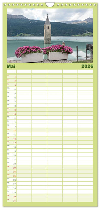 Der Reschensee - ein Panormanen-Abenteuer (CALVENDO Familienplaner 2026)