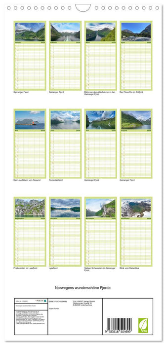 Norwegens wunderschöne Fjorde (CALVENDO Familienplaner 2026)