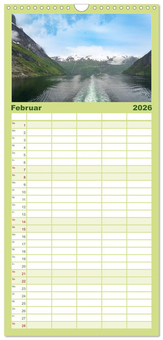 Norwegens wunderschöne Fjorde (CALVENDO Familienplaner 2026)